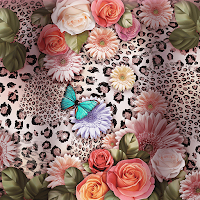 Glitter Leopard Rose-Wallpaper