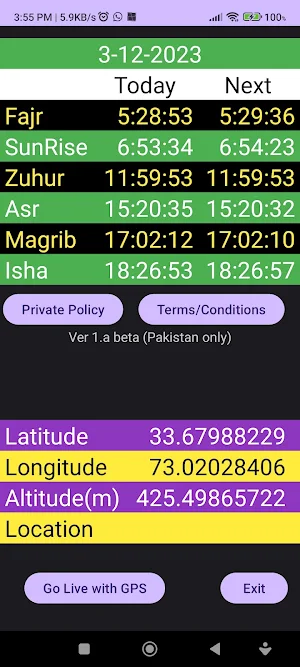 Prayer Times Screenshot 0