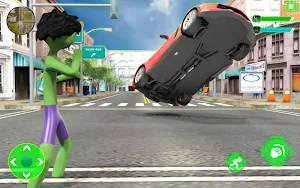 Green Monster Stickman Rope Hero Crime Simulator Screenshot 1