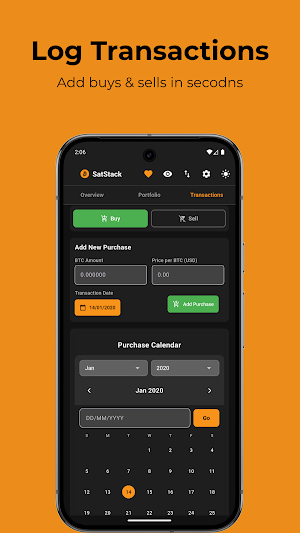 SatStack: Bitcoin Portfolio Screenshot 3