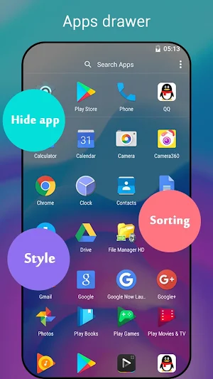 Super P Launcher for P 9.0 launcher, theme Screenshot 1