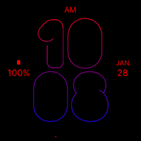 Skinny Blue Red Watch Face