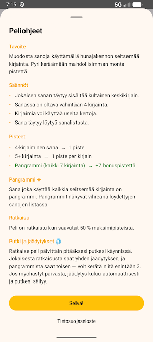 Sanapeli Screenshot 2