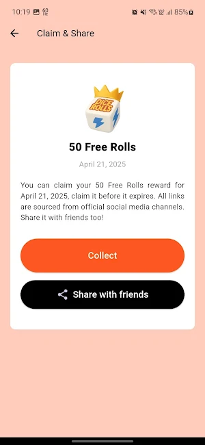 DiceRolls: Dreams Rewards Link Screenshot 3