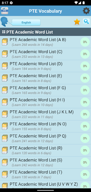 3000 PTE Vocabulary Screenshot 0