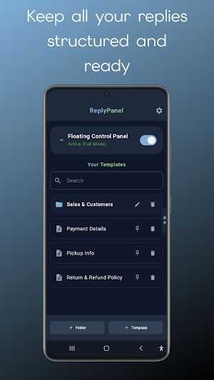 ReplyPanel: Message Templates Screenshot 1