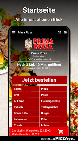 Prima Pizza Schwäbisch Gmünd Screenshot 1