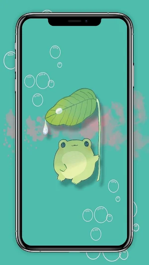 Cute Green Frog Wallpaper Screenshot 1