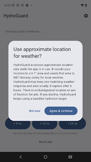 HydroGuard – Weather Hydration Screenshot 2