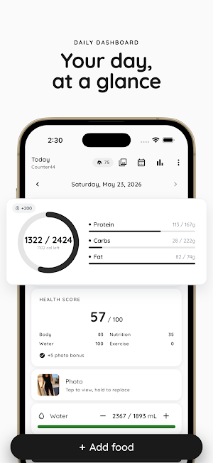 Calorie Tracker - Counter44 Screenshot 1
