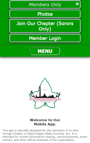Xi Zeta Omega Mobile App Screenshot 0