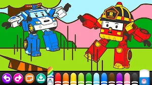 Robocar Poli SketchBook Game - Kids Painting,Color Screenshot 1