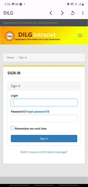 DILG Intranet Screenshot 1
