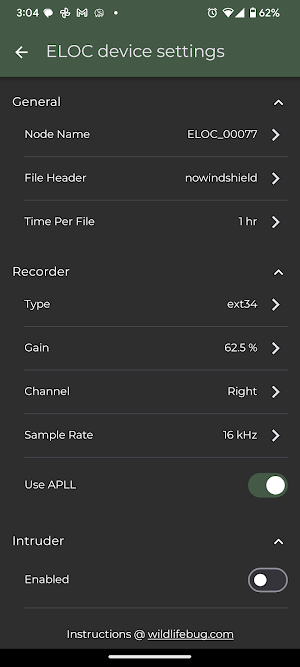 ELOC Control Panel Screenshot 3