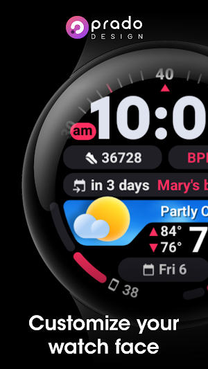 PRADO 97 Weather Watch Face Screenshot 2
