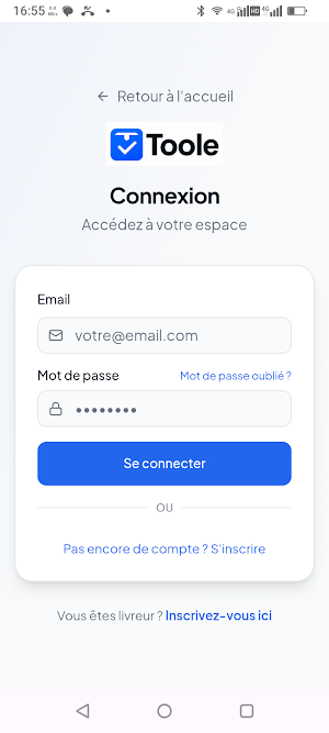 Toole Livraison Screenshot 2