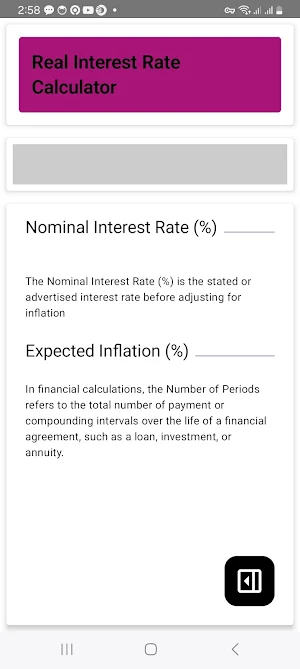 Real Interest Rate Calculator Screenshot 1