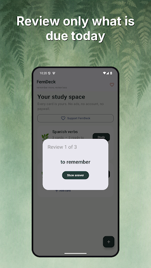 FernDeck: Flashcard Study Screenshot 1