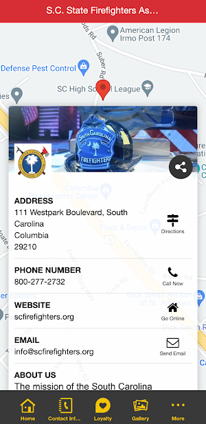 S.C. State Firefighters Assoc Screenshot 1