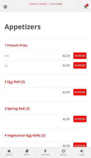 Hunan Family Columbia Online Ordering Screenshot 1