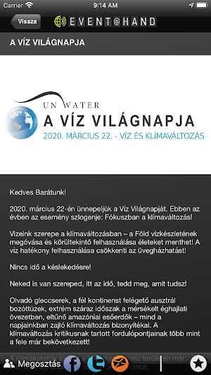 Víz Világnapja EVENT@HAND Screenshot 2