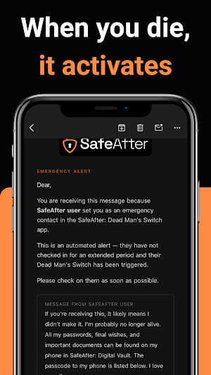 SafeAfter: Dead Man's Switch Screenshot 2