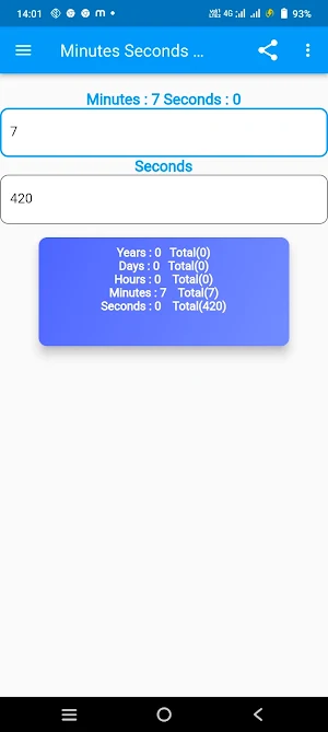 Minutes  Seconds Converter App Screenshot 3