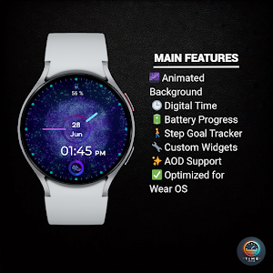 Neon Blue - watch face Screenshot 1