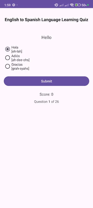 English to Spanish Learning Screenshot 0