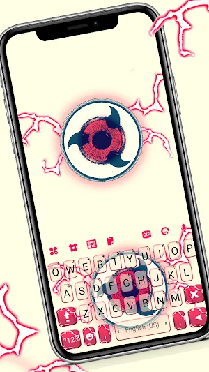 Thunder Sharingan Keyboard Background Screenshot 0