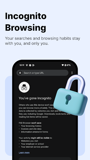 FAB:Browser with ad blocking Screenshot 1
