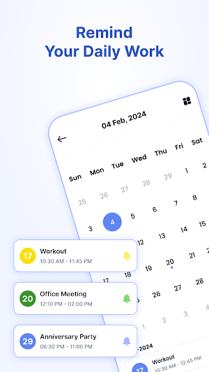 Calendar with Alarm Reminder Screenshot 1