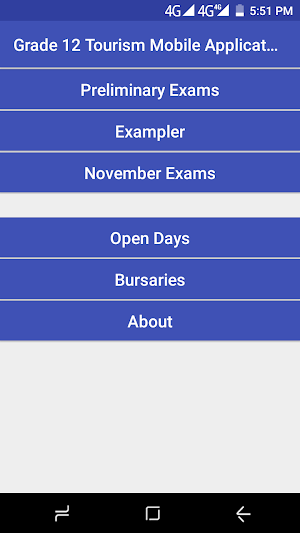 Grade 12 Tourism Mobile Application Screenshot 0