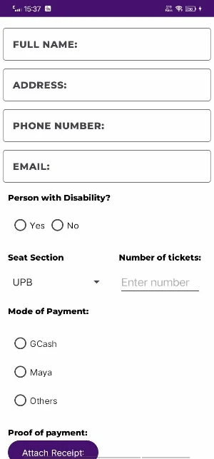 Yakap Concert Reservation App Screenshot 1