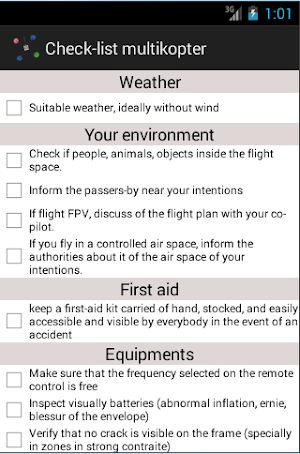 Checklist multirotor Screenshot 0