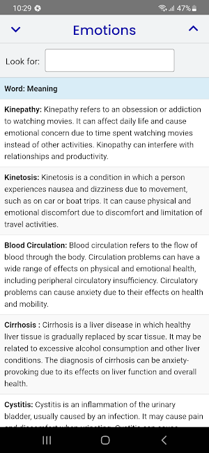 Dictionary of Emotions Screenshot 2
