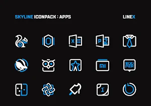 SkyLine Icon Pack : LineX Blue Edition Screenshot 1