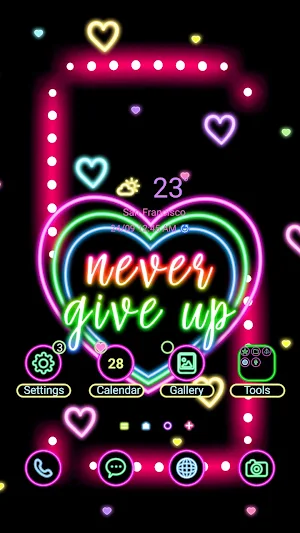 Neon Never Give Up - Wallpaper Screenshot 0