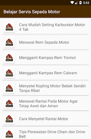 Belajar Servis Sepeda Motor Screenshot 1