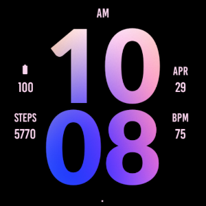 Big Pink Blue Watch Face Screenshot 3