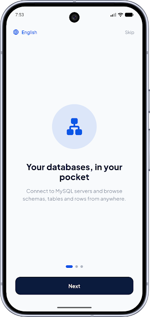 Pocket SQL: Mobile MySQL IDE Screenshot 1