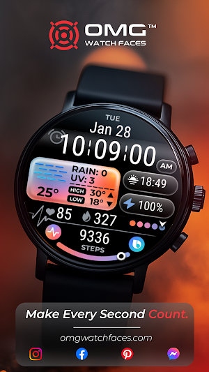 OMG 101 Weather Watch Face Screenshot 2