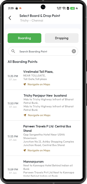 Parveen Travels Screenshot 3