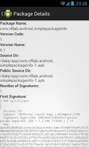 Simple Package Info Screenshot 1