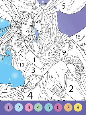 Fantasy Coloring by Numbers Screenshot 1