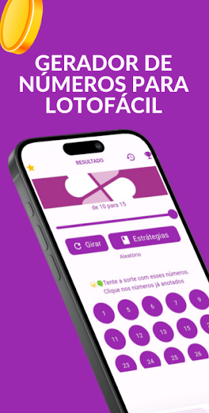 Gerador de Números Loto Fácil Screenshot 2