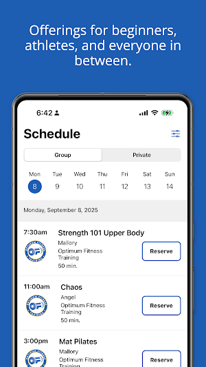 Optimum Fitness Training Screenshot 2