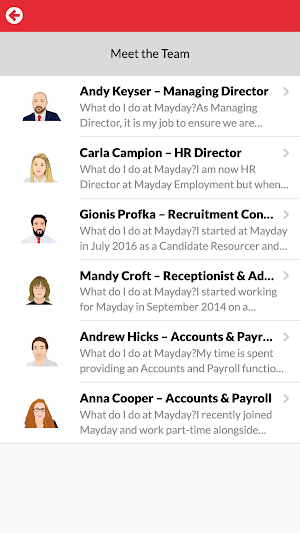 Mayday Employment Screenshot 1