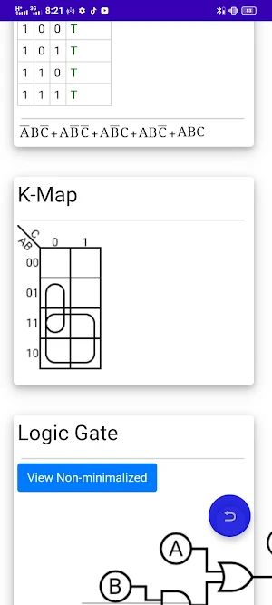 Boolean simplifier Screenshot 2