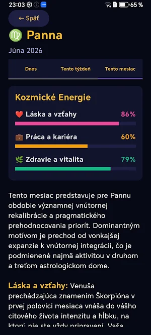 Denný horoskop - Vplyv planét Screenshot 2
